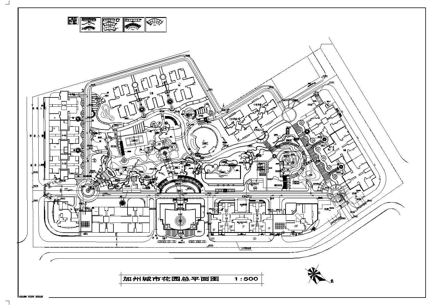 加洲城市花园小区建筑总规划方案修改图