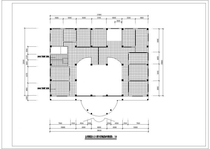 公司办公楼室内装修设计cad方案图_图1