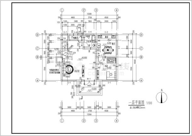 某地区简单的建筑施工图（共8张）-图二