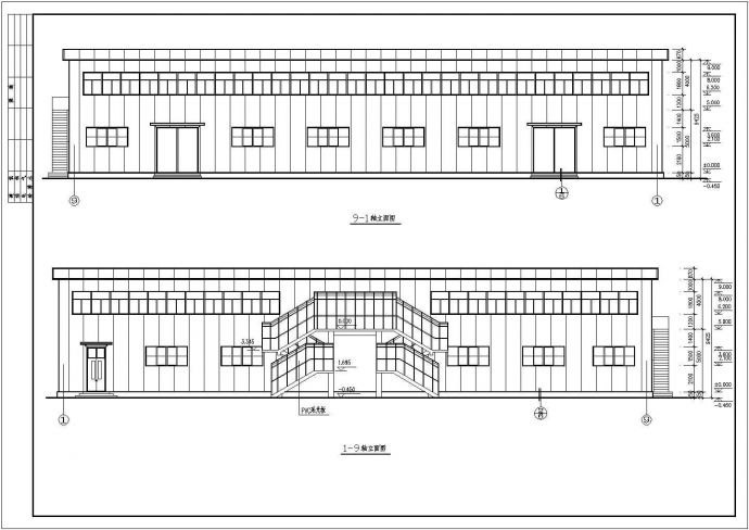 某厂区食堂钢构建筑施工参考详情cad图_图1