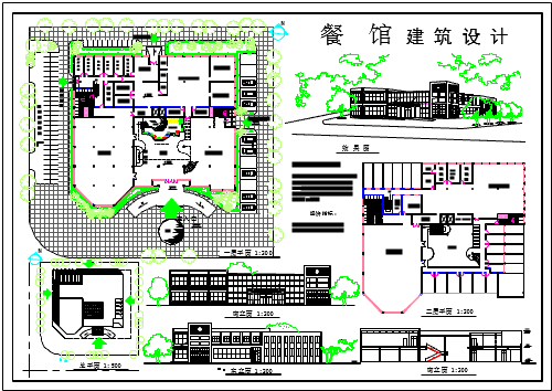 某地大型餐馆的详细建筑方案设计图_图1