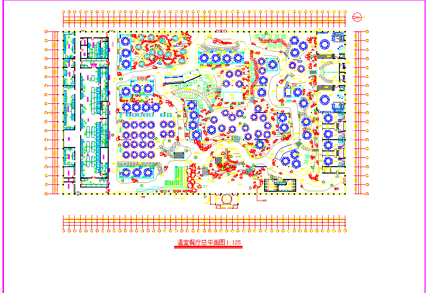 某地生态餐厅的详细建筑平面图（共2张）