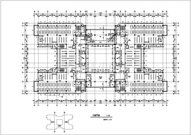 某大学图书馆建筑结构全套设计CAD施工图-图二