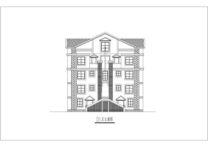 某小区四层小别墅建筑设计方案cad图_图1