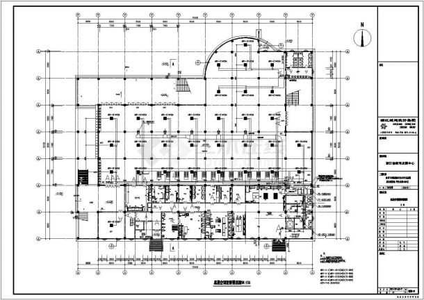 某高教园区后勤服务中心大楼空调设计cad平面施工图-图二