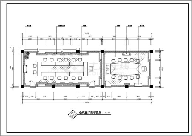 某公司办公楼-会议室设计CAD施工图-图一