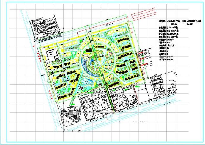 某城新华北街生活社区建筑规划总平面图_图1