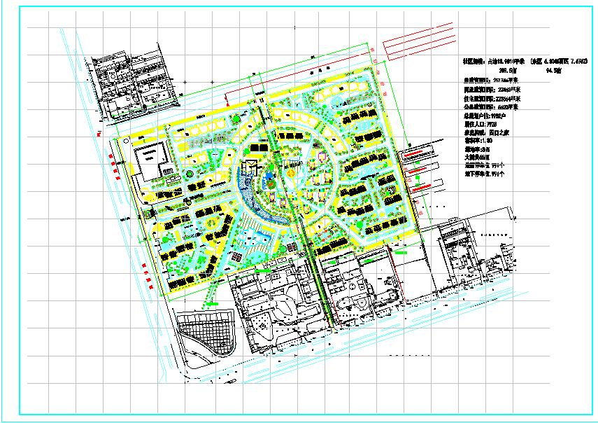 某城新华北街生活社区建筑规划总平面图