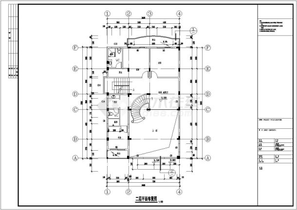 私人小型别墅全套建筑施工图（共15张）-图二