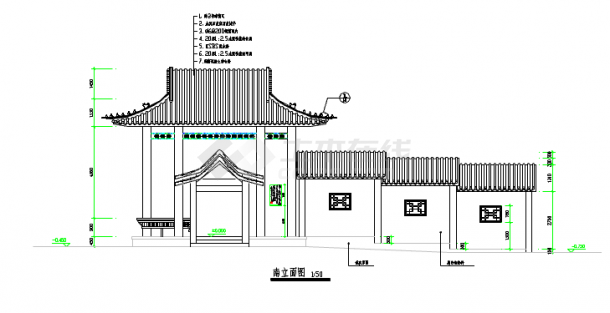 某地大型六角凉亭的建筑设计方案图-图一