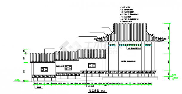 某地大型六角凉亭的建筑设计方案图-图二