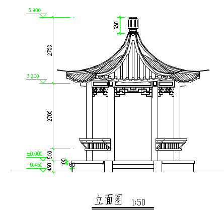 某地大型六角亭的详细建筑施工图（全套）_图1