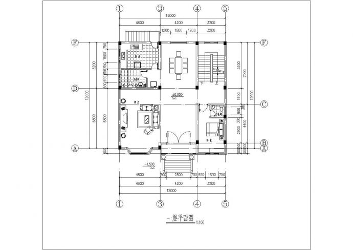 某市小型多层别墅建筑CAD图_图1