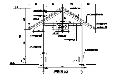 某地小型复古木亭子的建筑设计图（全套）-图一