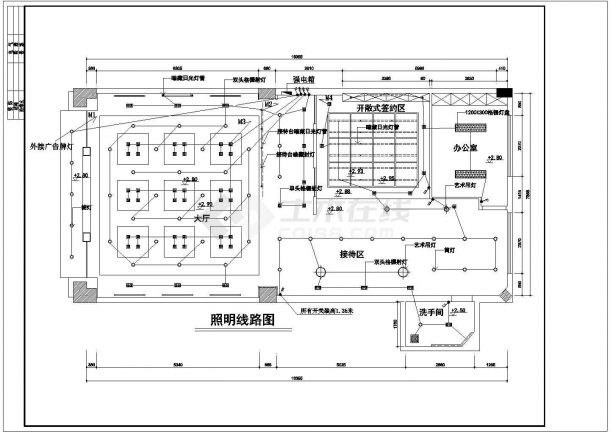 某地区售楼中心装修设计CAD图纸-图一