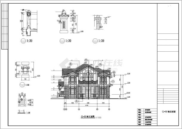 某小区高档多层别墅建筑结构CAD参考图-图二