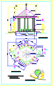 某地大型欧式六角亭的建筑设计施工图_图1