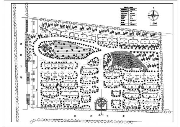 某地农村居住区总平面建筑规划设计图纸-图一