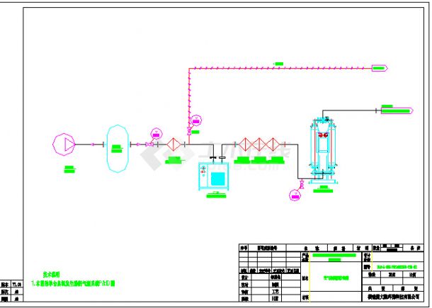某区域小型臭氧发生器CAD精细流程图-图二