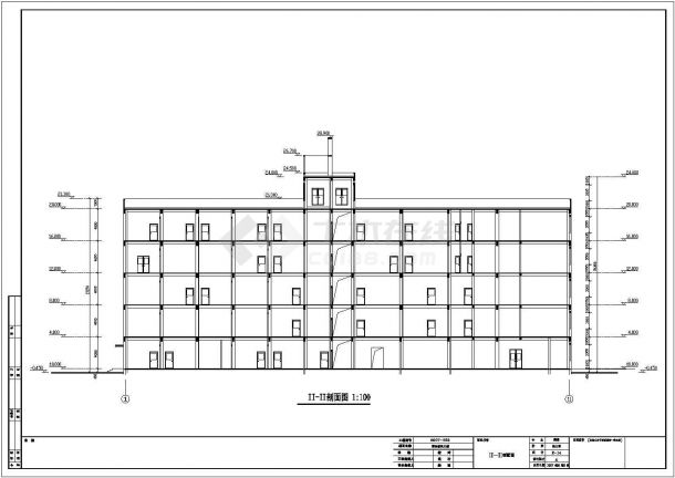 某地区的办公楼的建筑设计施工图立面图-图一