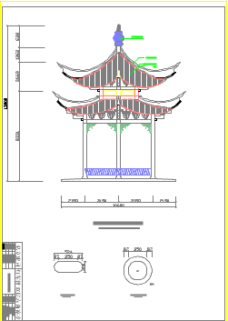 某地大型双层六角亭的建筑设计施工图_图1