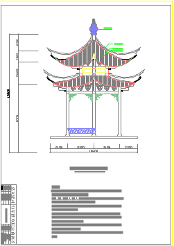 某地大型双层六角亭的建筑设计施工图-图二