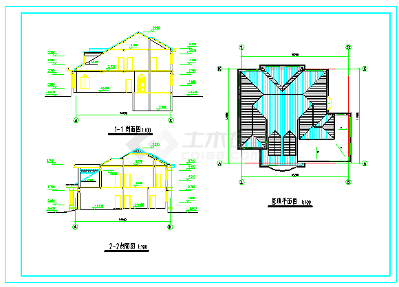 农村二层住宅建筑设计施工图 （含设计说明）-图二