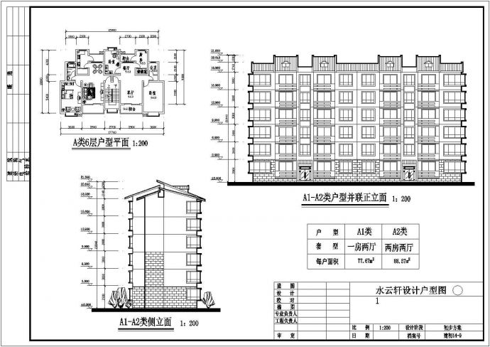 水云轩小区初步方案建筑规划总图（共6张）_图1