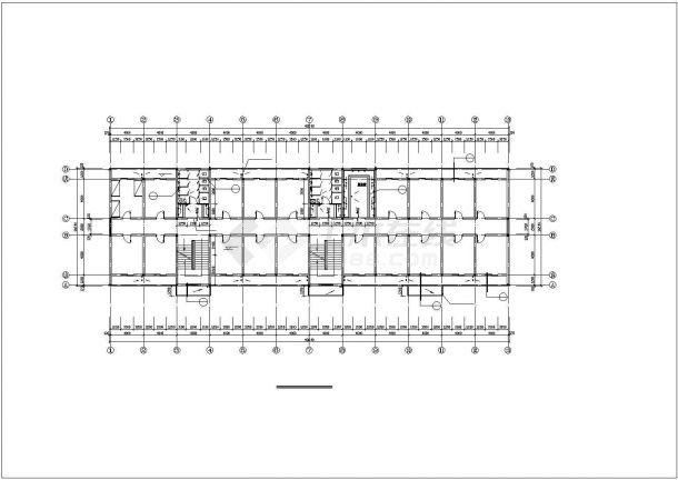 某公司多层宿舍楼建筑施工CAD示意图-图二