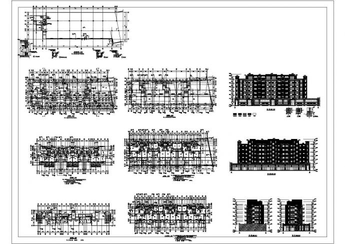 某城市住宅建筑楼平立剖面设计图纸_图1