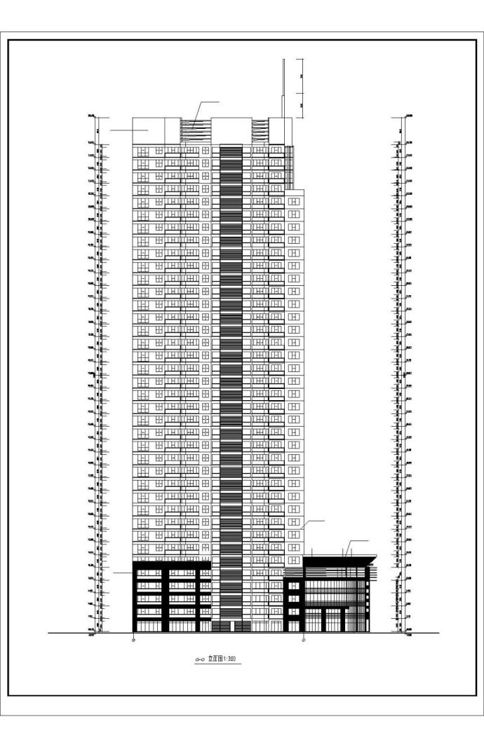 高层层住宅楼建筑平立面cad图_图1