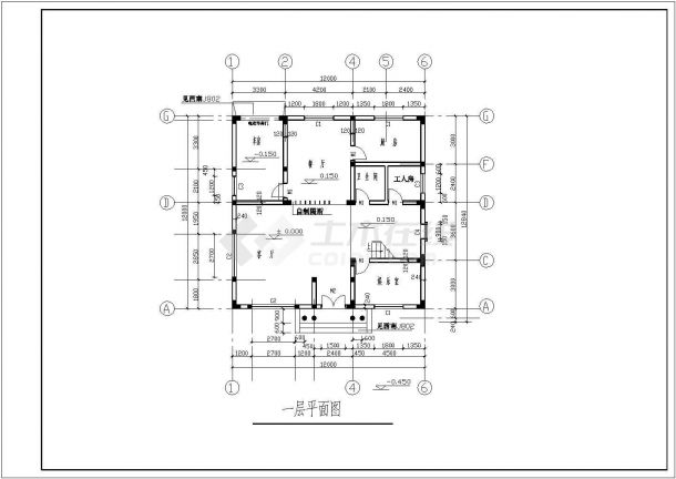 某地小区3层独立别墅建筑设计cad方案图-图二