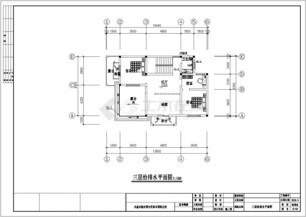 某地精品小别墅建筑水电设计CAD方案图-图一