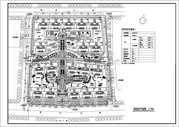 某沿江城镇高级小区住宅建筑平面规划图-图一