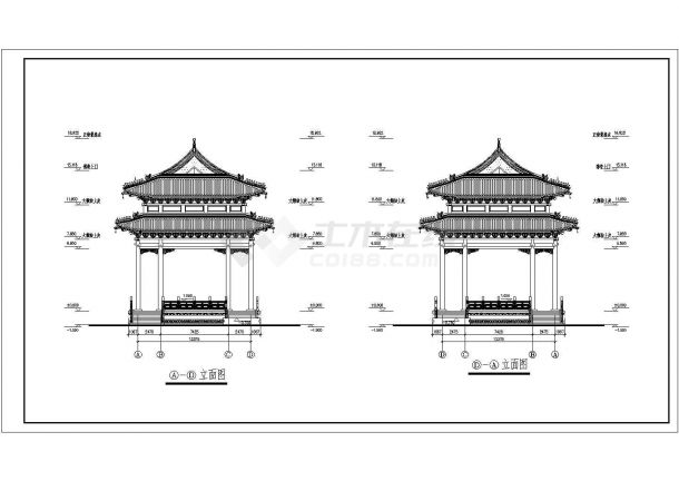 某地大型万佛亭的详细建筑设计施工图-图二