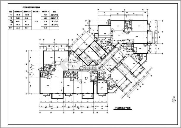 北京某超大户型建筑设计CAD图-图二