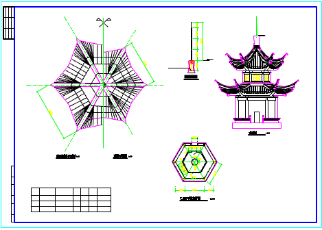 某地大型重檐仿古亭建筑施工图（共3张）-图一