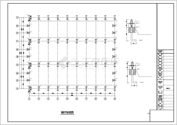 [新疆]某60米跨钢结构制造车间结构施工图(含吊车梁)-图一