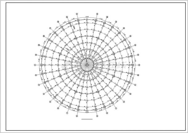 四角锥螺栓球网架结构施工图纸-图二