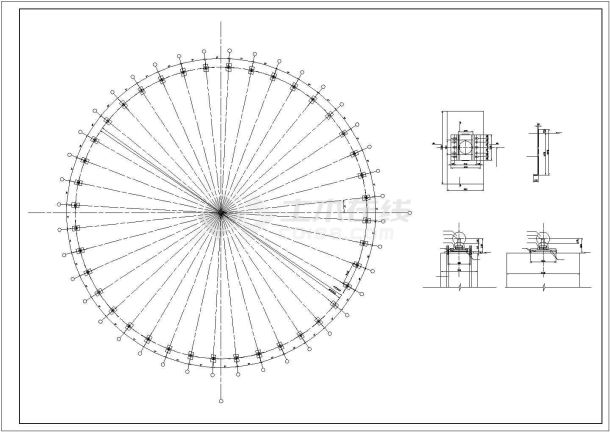120米直径球壳煤棚网架结构施工图-图二