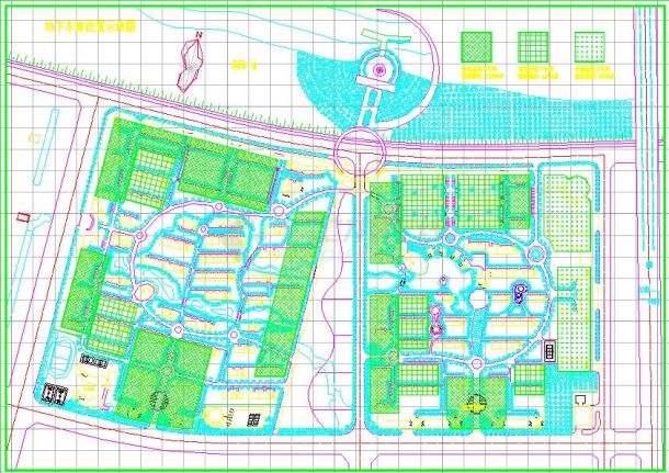 生态小区总平面建筑规划设计图纸（共四张）-图一