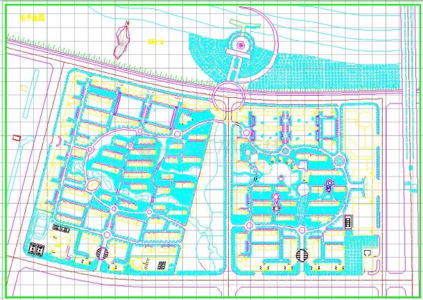 生态小区总平面建筑规划设计图纸（共四张）-图二