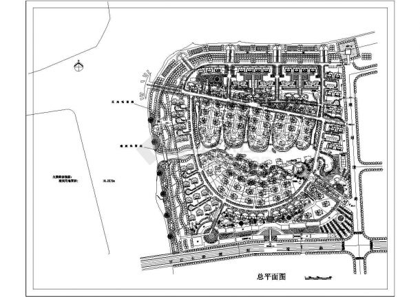 【上海】某别墅区建筑规划设计图纸（共一张）-图一