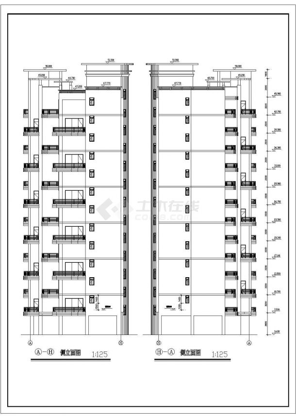 某13层1梯3户住宅楼建筑设计图（全套）-图二