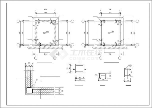 钢框架电梯井道设计CAD参考图-图二