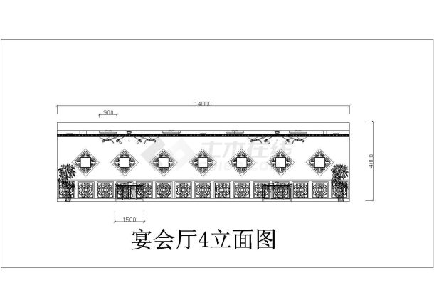 某地小型餐饮空间装修设计图纸（共14张）-图二