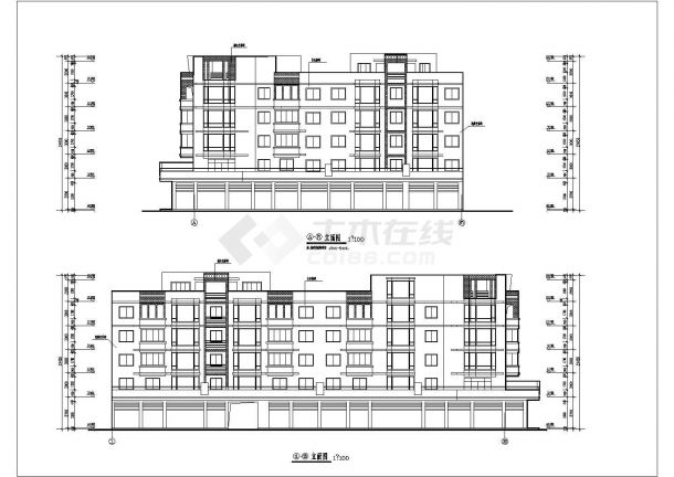 某六层L型住宅混合户型建筑设计图（共10张）-图二