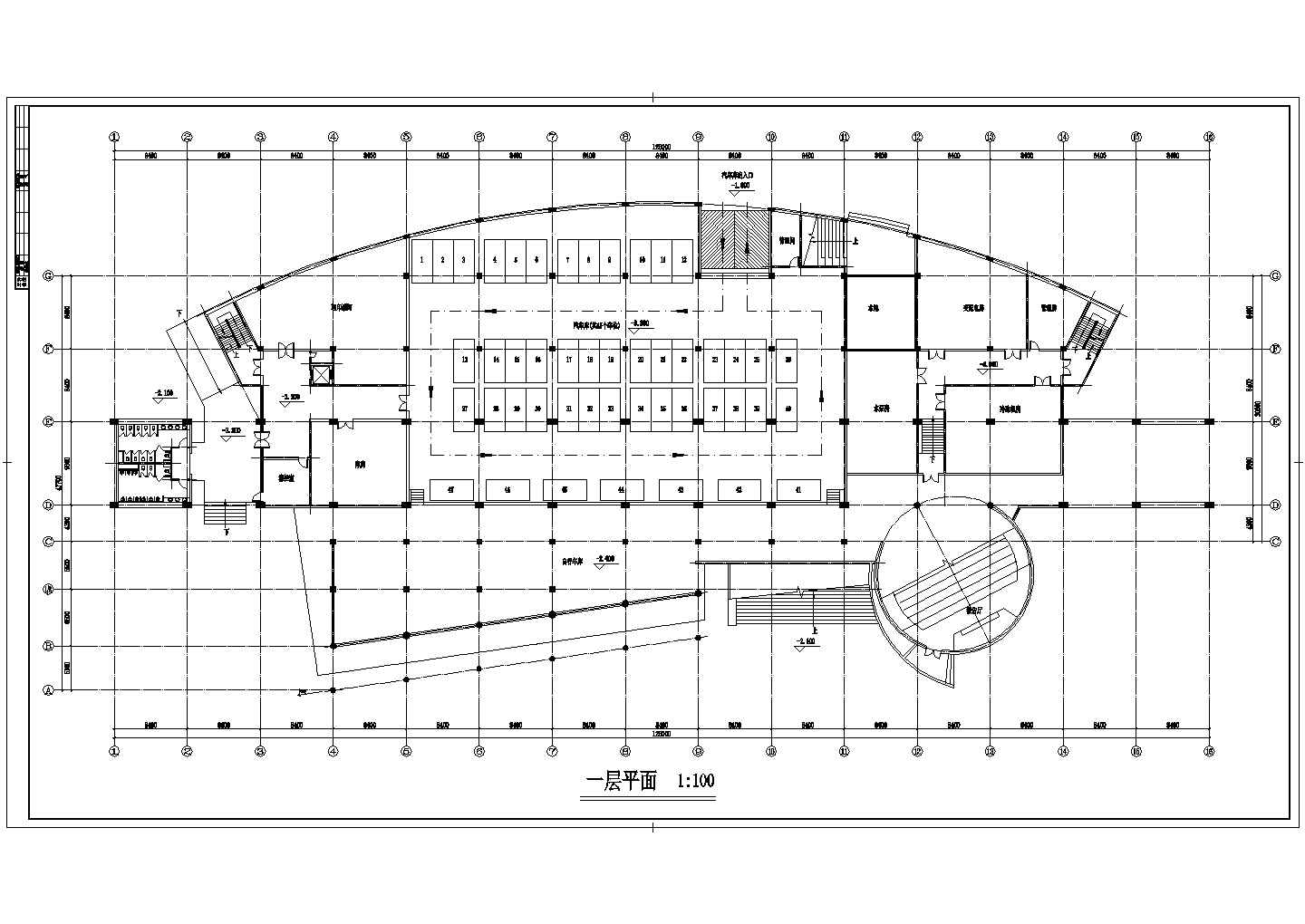 某校图书馆建筑方案设计CAD图纸