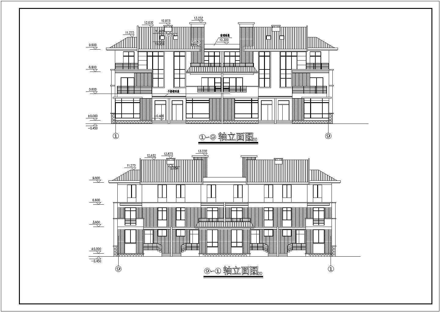 小型别墅建筑设计图（共9张）