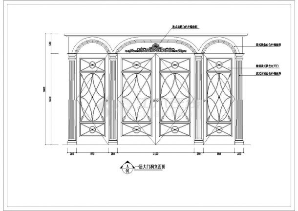 某建筑门窗柱施工设计平立面CAD图纸-图一